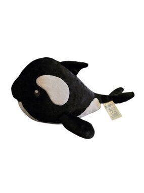 Build A Bear Orca Whale Plush Black White Stuffed Animal 12” SeaWorld Style